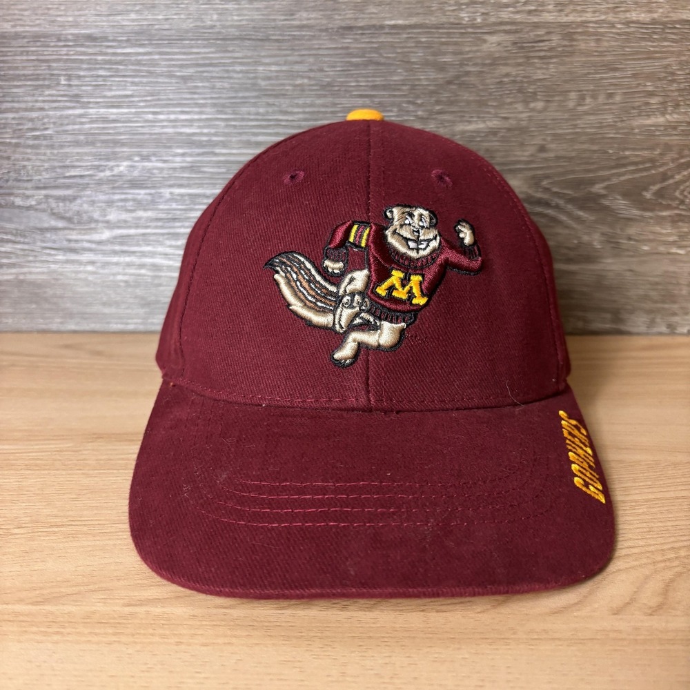 Minnesota Golden Gophers Hat Cap Strap Back Mens Maroon NCAA Football Mascot